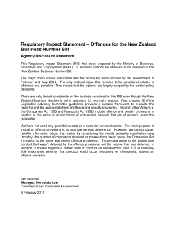 Regulatory impact statement on NZBN Bill offences