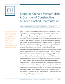 Stopping China`s Mercantilism: A Doctrine of Constructive