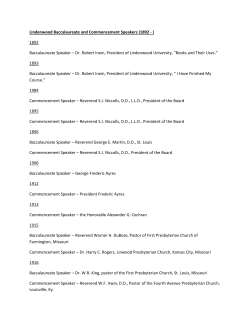Lindenwood Baccalaureate and Commencement Speakers (1892