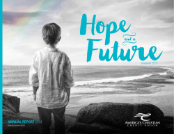 Annual Report 2014 - "Hope and a Future"