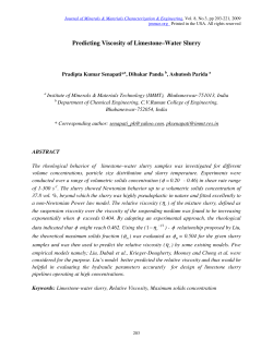 Predicting Viscosity of Limestone&ndash;Water Slurry