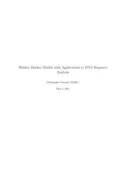 Hidden Markov Models with Applications to DNA Sequence Analysis