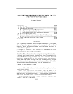 against majoritarianism: democratic values and