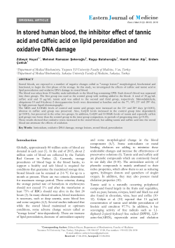 In stored human blood, the inhibitor effect of tannic acid and caffeic
