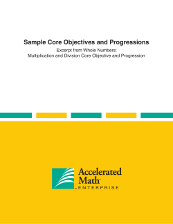 Core Objectives and Progressions