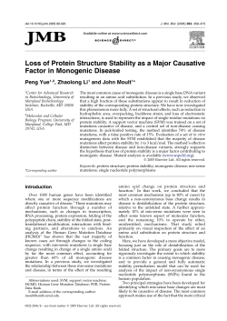 Loss of Protein Structure Stability as a Major Causative Factor in
