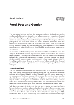 Food, Pots and Gender - (BORA)