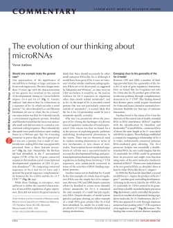 the evolution of our thinking about micrornAs