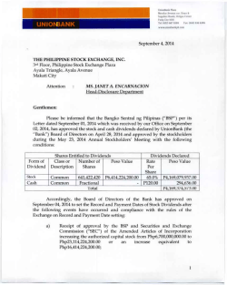approval of stock dividend declaration