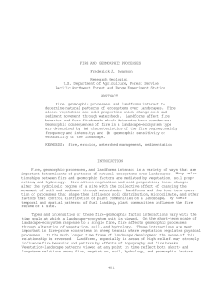 FIRE AND GEOMORPHIC PROCESSES Frederick J. Swanson