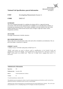 national unit specification: general information