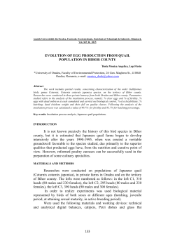 evolution of egg production from quail population in bihor county ...133
