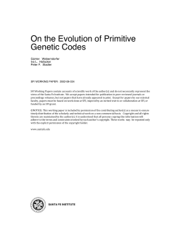 On the Evolution of Primitive Genetic Codes