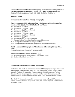 Annotated Bibliography Part 1a of Readings on Diego Rivera`s Pan