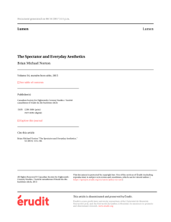 The Spectator and Everyday Aesthetics
