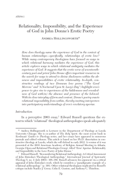 Relationality, Impossibility, and the Experience of God