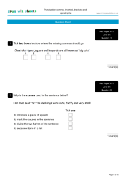 Punctuation comma, inverted - St Agnes CE Primary School