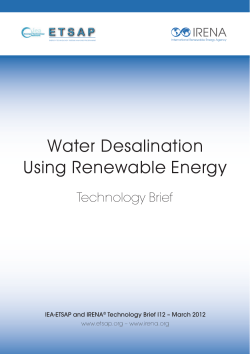 IRENA-IEA-ETSAP Technology Brief 8: Desalination Using
