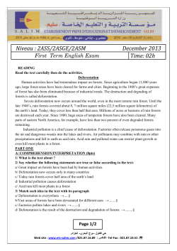 Niveau : 2ASS/2ASGE/2ASM December 2013 Time: 02h