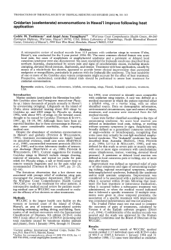 Cnidarian (coelenterate) envenomations in Hawai`i improve