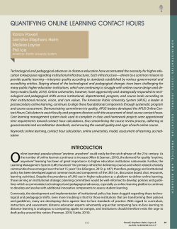 QUAnTIFYInG OnLInE LEARnInG cOnTAcT HOURS