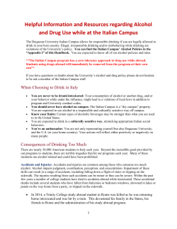 Helpful Information and Resources regarding Alcohol and Drug Use