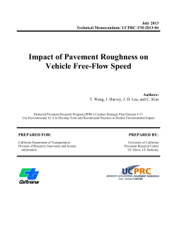 Impact of Pavement Roughness on Vehicle Free - ucprc