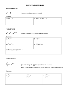 Exponent notes