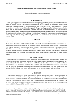 Driving Scenarios and Factors affecting Safe Mobility for