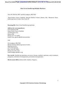 How I treat smoldering Multiple Myeloma - Ghobrial Lab
