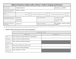 Diploma Programme subject outline&mdash;Group 1: studies in language