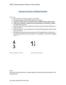 Improper Fractions and Mixed Numbers