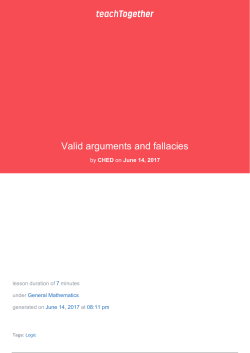 Valid arguments and fallacies