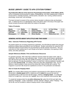 apa publication format - Mount Mercy University