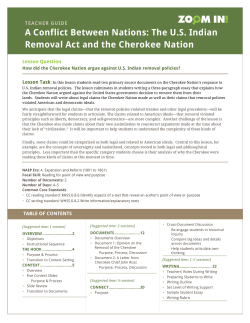 The US Indian Removal Act and the Cherokee Nation