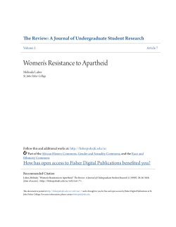 Women`s Resistance to Apartheid