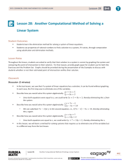 Lesson 28: Another Computational Method of Solving a Linear System