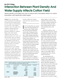 Interaction Between Plant Density and Water Supply Affects Cotton