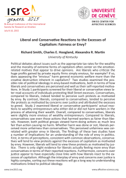 Liberal and Conservative Reactions to the Excesses of Capitalism