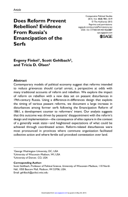 Evidence From Russia`s Emancipation of the Serfs