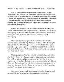THANKSGIVING SUNDAY “ONE NATION UNDER MERCY” PSALM
