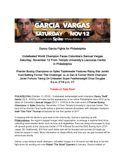 Danny Garcia Fights for Philadelphia Undefeated