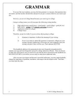 The Grammar Section (SE)