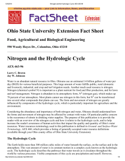 Nitrogen and the Hydrologic Cycle
