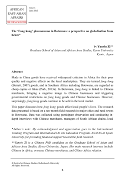 6 AFRICAN EAST-ASIAN AFFAIRS *Author`s note: My