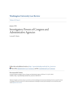Investigatory Powers of Congress and Administrative Agencies