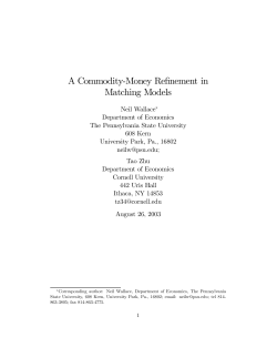 A Commodity-Money Refinement in Matching Models