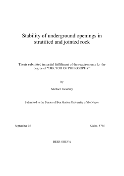 Stability of underground openings in stratified and jointed rock