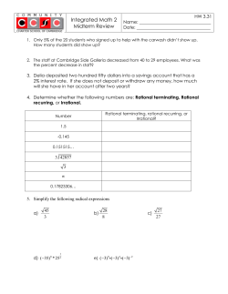 Integrated Math 2 Midterm Review