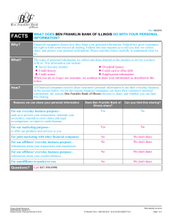 Privacy Policy - Ben Franklin Bank